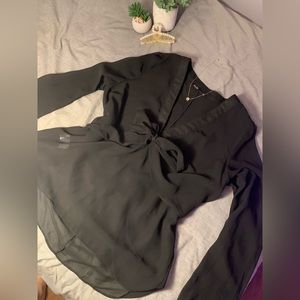 Beautiful Sheer Top with Long Sleeves and Bow.